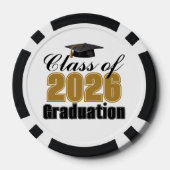 Gold Black Class of 2026 Graduation Party ポーカーチップ (裏面)