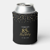 Gold & Black Confetti 85th Birthday Party Favor 缶クーラー (缶裏面)