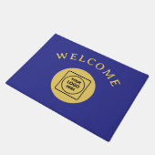 Gold Black Custom Business Logo doormat ドアマット (アングル)