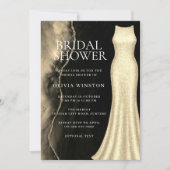 Gold & Black Elegant Bridal Shower 招待状 (正面)
