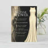 Gold & Black Elegant Bridal Shower 招待状 (スタンド正面)