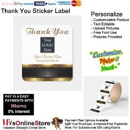 Gold Black Elegant Logo Company Business  スクエアシール