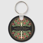 Gold Black Floral Bridesmaid Royal Wedding Gift キーホルダー (裏面)
