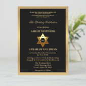 Gold Black Formal Traditional Jewish Wedding Invit 招待状 (スタンド正面)