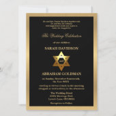 Gold Black Formal Traditional Jewish Wedding Invit 招待状 (正面)