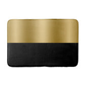 Gold & Black Geometric Design Monogram バスマット (正面)
