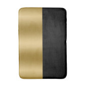Gold & Black Geometric Design Monogram バスマット (正面縦)