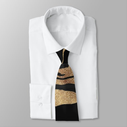 Gold Black Marble Abstract Painting ネクタイ (タイ)