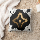 Gold Black Marble Fluid Abstract Luxury クッション (ブランケット)