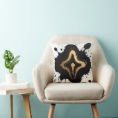 Gold Black Marble Fluid Abstract Luxury クッション (椅子)