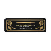 Gold Black Medieval Fantasy Sword Wedding Label ラベル (正面)