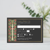Gold Black Medieval Floral Sword Wedding RSVP (スタンド正面)