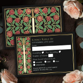 Gold Black Medieval Floral Sword Wedding RSVP