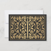 Gold Black Medieval Sword Wedding RSVP (裏面)