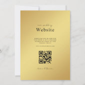 Gold & Black Metallic QR Code All in One Wedding 招待状 (裏面)