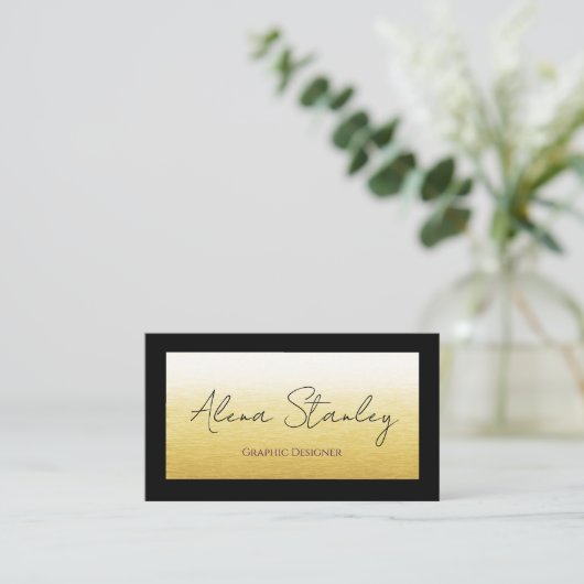 Gold Black Minimalist  名刺 (スタンド正面)