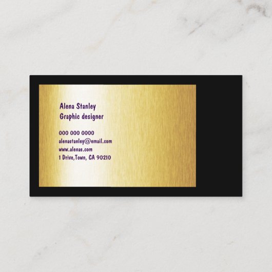 Gold Black Minimalist  名刺 (裏面)