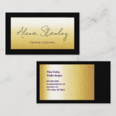 Gold Black Minimalist  名刺 (正面/裏面)