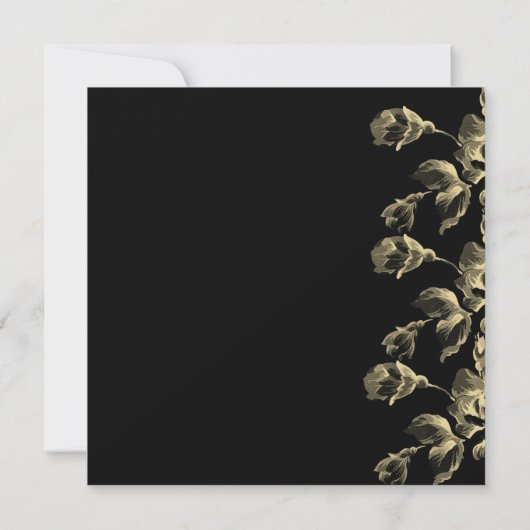 Gold black modern elegant wedding 招待状 (裏面)