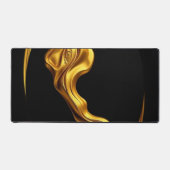 Gold Black Monochrome Opulent Swirl Achempong  デスクマット (正面)