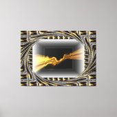 Gold Black Monochrome Opulent Swirl Liquid Achempo キャンバスプリント (正面)