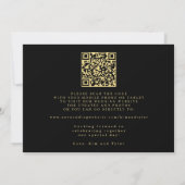 Gold black QR code simple elegant wedding セーブザデート (裏面)