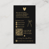 Gold Black Retro Doodles Hair Stylist QR Code 名刺 (裏面)