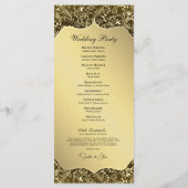 Gold Black Royal Damask Wedding Program プログラム (裏面)