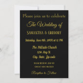 Gold & Black Simple Elegant Wedding Invitation 招待状 (正面)