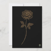 Gold & Black Simple Elegant Wedding Invitation 招待状 (裏面)