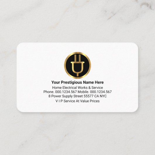 Gold Black Stripes Power Plug 名刺 (裏面)