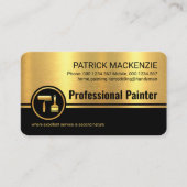 Gold Black Stripes Roller Paint Brush 名刺 (正面)