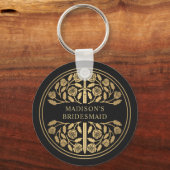 Gold Black Sword Bridesmaid Royal Wedding Gift キーホルダー (正面)