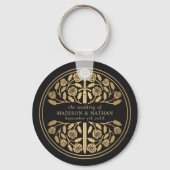 Gold Black Sword Bridesmaid Royal Wedding Gift キーホルダー (裏面)
