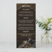 Gold Black Venetian Gothic Masquerade Elegant Menu 招待状 (スタンド正面)
