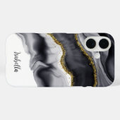 Gold Black Watercolor Personalize Case-Mate iPhoneケース (裏面 (横))