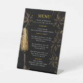 Gold Black Wedding Menu 台座サイン (正面)