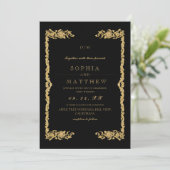  Gold Black Wedding Photo Invitation 招待状 (スタンド正面)