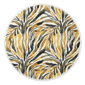 Gold Black Zebra Print Pattern セラミックノブ (正面)