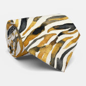 Gold Black Zebra Print Pattern ネクタイ (ロール)