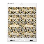 Gold Black Zebra Print Pattern ラベル (フルシート)