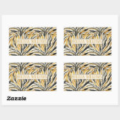 Gold Black Zebra Print Pattern 長方形シール (シート)
