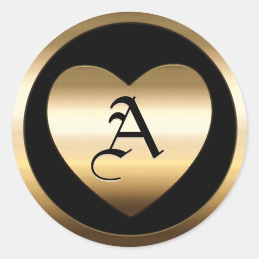 Gold Blank Template Faux Textured Foil Classic Rou ラウンドシール (正面)