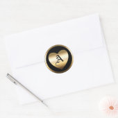 Gold Blank Template Faux Textured Foil Classic Rou ラウンドシール (封筒)