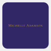 Gold & Blue Color Professional Plain Modern スクエアシール (正面)