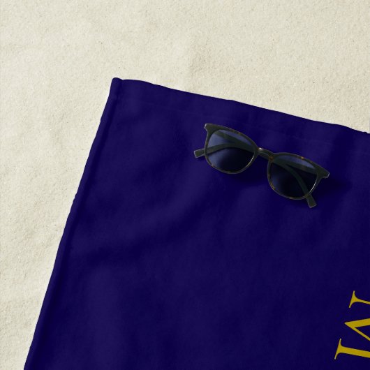 Gold & Blue Color Professional Plain Modern ビーチタオル (インサイチュ)