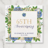 Gold Blue Hydrangea 65th Wedding Anniversary  フェイバータグ (裏面)