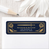 Gold Blue Medieval Fantasy Sword Wedding Label ラベル (インサイチュ)