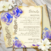 Gold Blue Mexican Baroque Hummingbird Wedding Encl エンクロージャーカード
