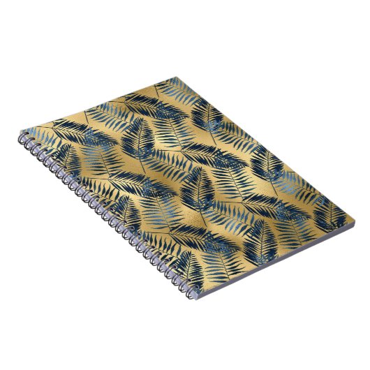 Gold Blue Palm Leaf Journal  ノートブック (右側)